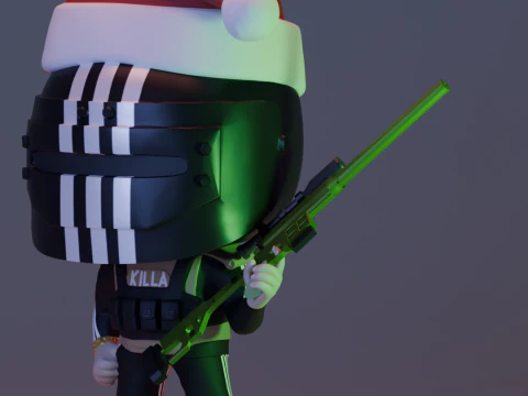 SANTA CHRISTMAS HAT AND DVL KILLA FUNKO POP FIGURES KILLA ESCAPE FROM TARKOV 3D Print Model