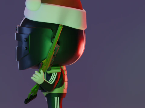 SANTA CHRISTMAS HAT AND DVL KILLA FUNKO POP FIGURES KILLA ESCAPE FROM TARKOV 3D Print Model