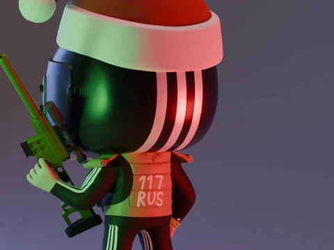 SANTA CHRISTMAS HAT AND DVL KILLA FUNKO POP FIGURES KILLA ESCAPE FROM TARKOV 3D Print Model