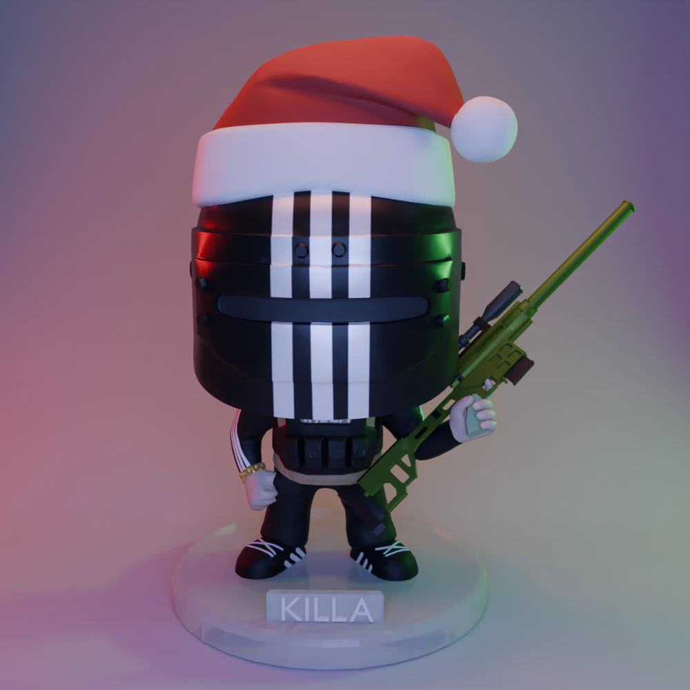 SANTA CHRISTMAS HAT AND DVL KILLA FUNKO POP FIGURES KILLA ESCAPE FROM TARKOV 3D Print Model .c4d .max .obj .3ds .fbx .stl .blend 