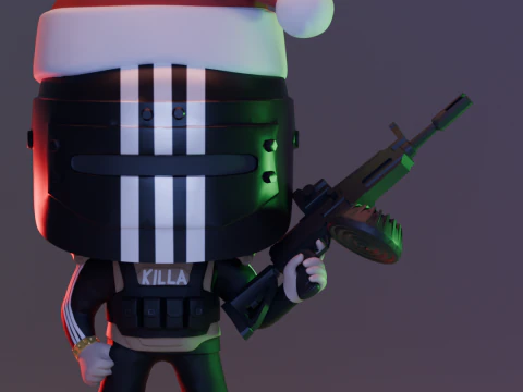 SANTA CHRISTMAS HAT KILLA FUNKO POP FIGURES KILLA ESCAPE FROM TARKOV 3D Print Model
