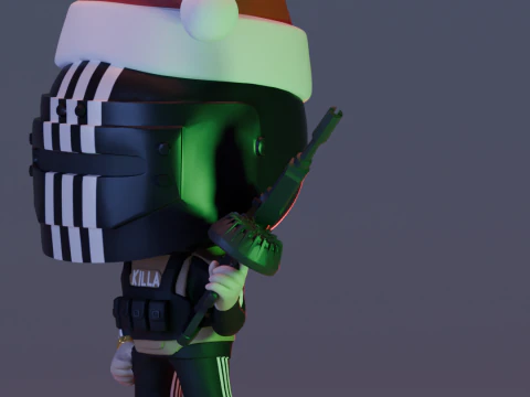 SANTA CHRISTMAS HAT KILLA FUNKO POP FIGURES KILLA ESCAPE FROM TARKOV 3D Print Model