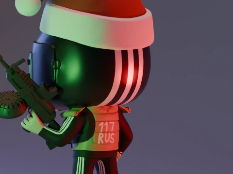 SANTA CHRISTMAS HAT KILLA FUNKO POP FIGURES KILLA ESCAPE FROM TARKOV 3D Print Model