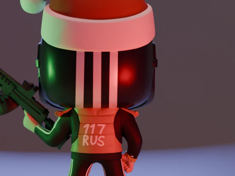 SANTA CHRISTMAS HAT KILLA FUNKO POP FIGURES KILLA ESCAPE FROM TARKOV 3D Print Model
