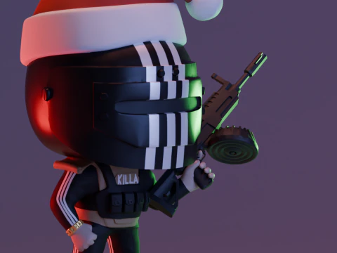 SANTA CHRISTMAS HAT KILLA FUNKO POP FIGURES KILLA ESCAPE FROM TARKOV 3D Print Model