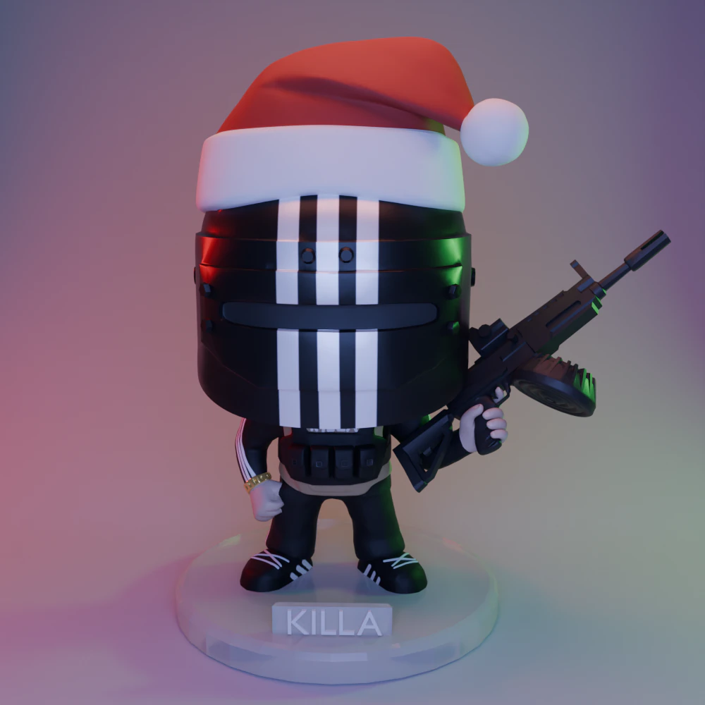 SANTA CHRISTMAS HAT KILLA FUNKO POP FIGURES KILLA ESCAPE FROM TARKOV 3D Print Model .c4d .max .obj .3ds .fbx .stl .blend