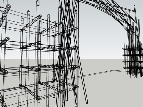 Bamboo Pavilion Arch Parametric Bamboo Structure 3D Model