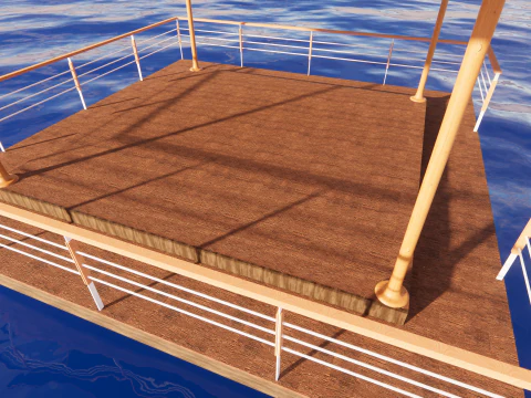 Floating Gazebo Pavilion Over Water Tropical Wooden Architecture 3D Model