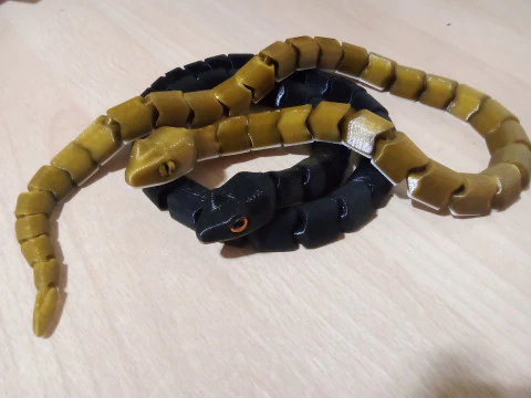 Articulated grass Snake Natrix Fidget Toy - Realistic Flexi 3D Print Model