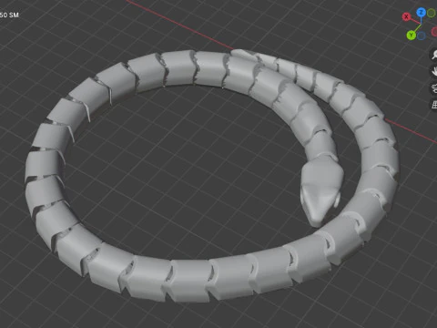 Articulated grass Snake Natrix Fidget Toy - Realistic Flexi 3D Print Model