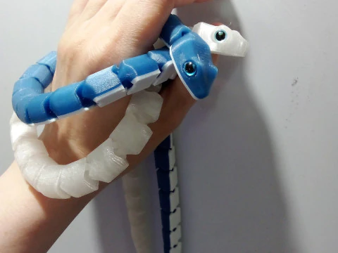 Articulated grass Snake Natrix Fidget Toy - Realistic Flexi 3D Print Model