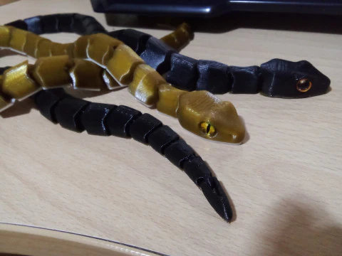 Articulated grass Snake Natrix Fidget Toy - Realistic Flexi 3D Print Model