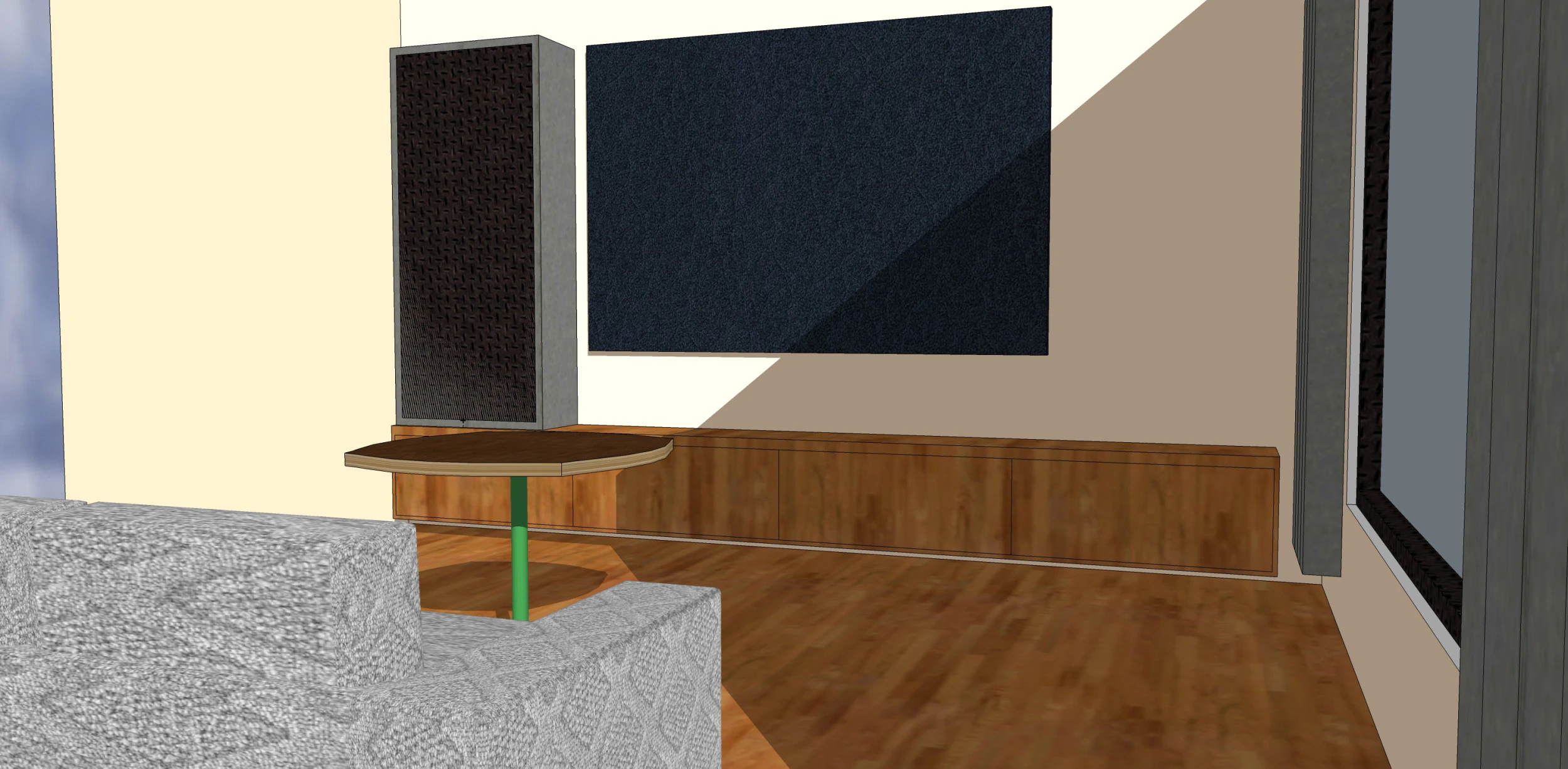 Living Room TV Wall 3D Model .c4d .max .obj .3ds .fbx .stl .blend