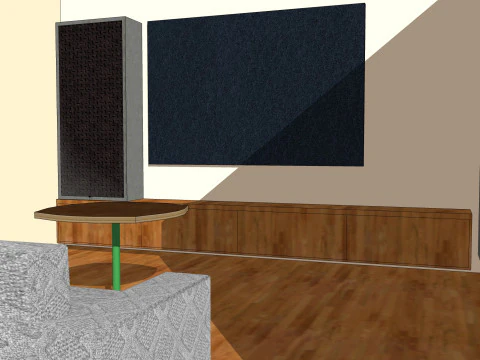 客厅电视墙 3D 模型