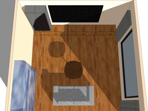 Living Room TV Wall 3D Model