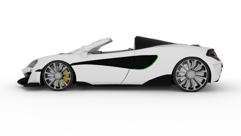 Supercar convertibile in stile McLaren Modello 3D .c4d .max .obj .3ds .fbx .stl .blend 