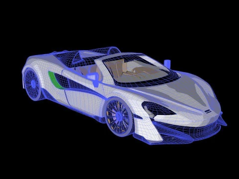 迈凯伦风格敞篷超级跑车 3D 模型