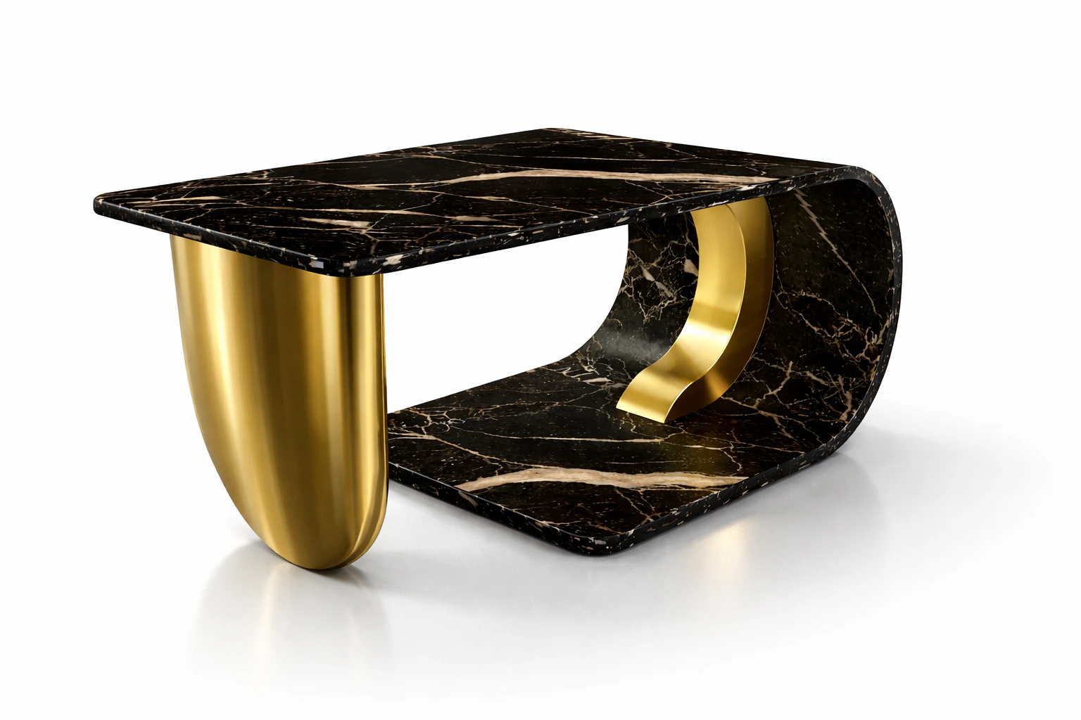 Luxury Black Marble Coffee Table with Gold Legs 3D Model .c4d .max .obj .3ds .fbx .stl .blend 