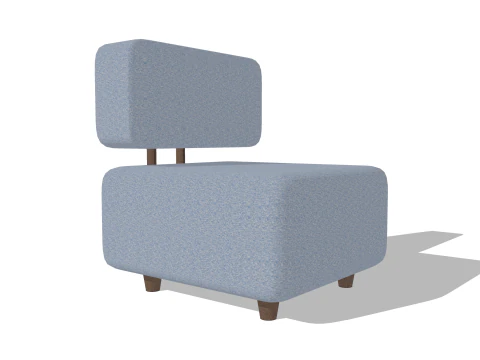 Nowoczesne tapicerowane krzesło wypoczynkowe Low Poly Furniture Model 3D