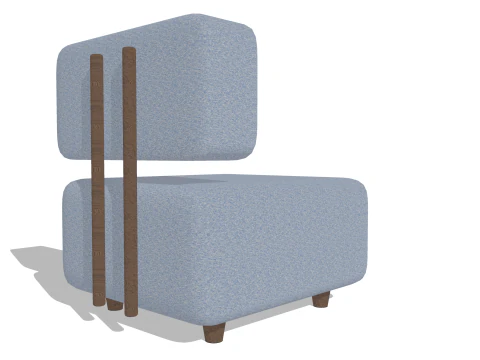 Poltrona lounge imbottita moderna Mobili Low Poly Modello 3D