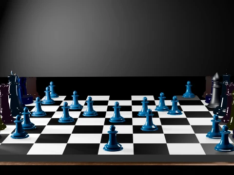 CHESS MODEL WITH CHESS PIECES 3D Model