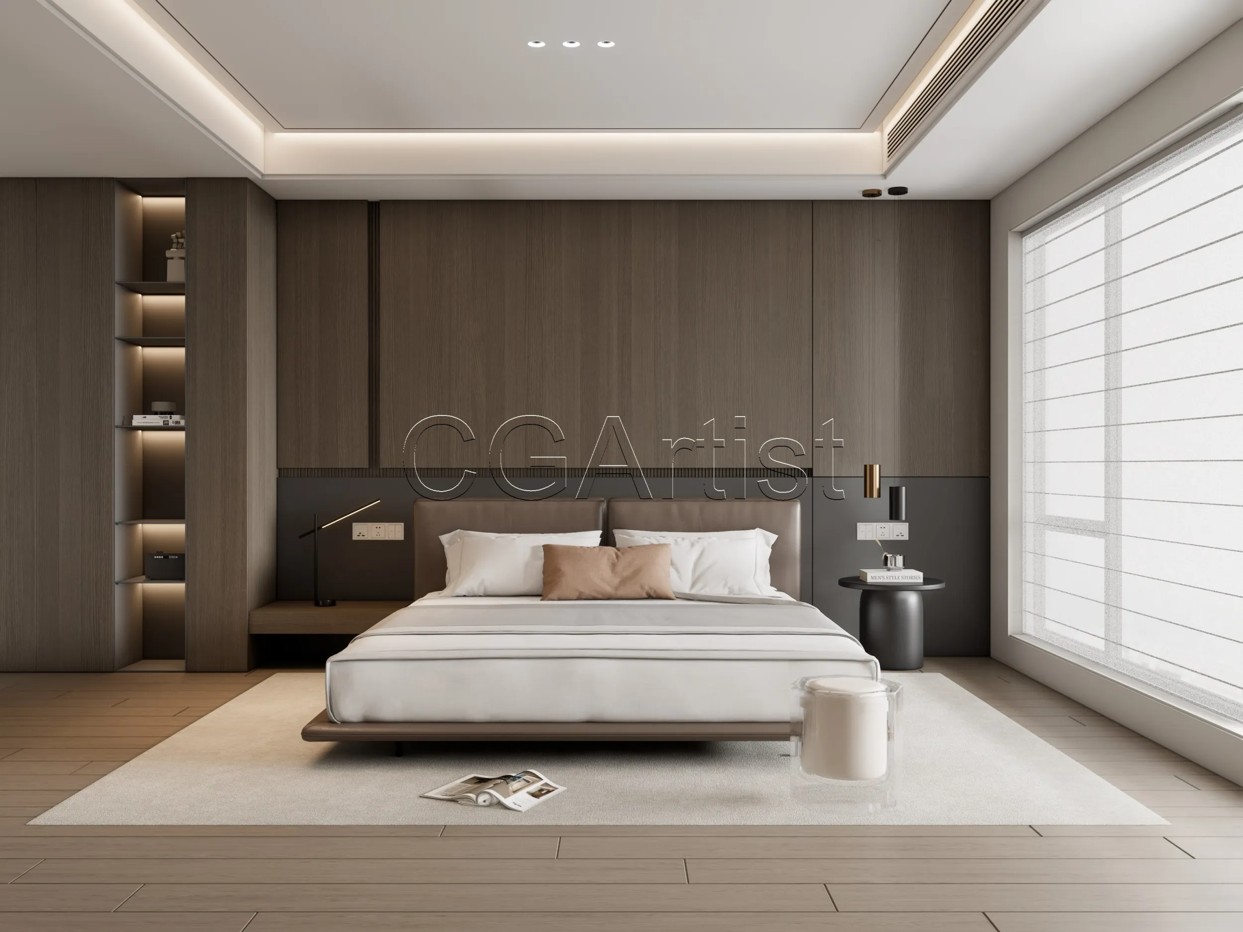 Modern bedroom 1 3D Model .c4d .max .obj .3ds .fbx .stl .blend 