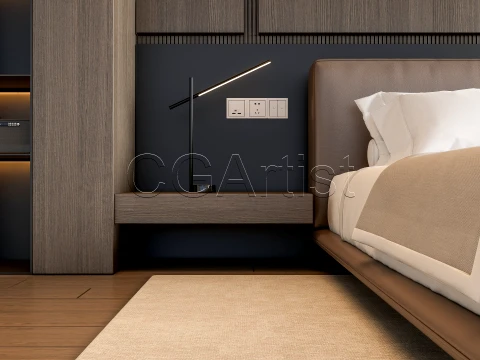 Modern bedroom 1 3D Model