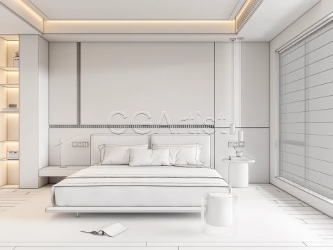 Modern bedroom 1 3D Model