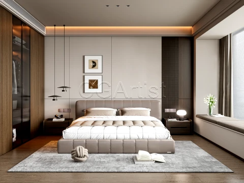 Dormitorio moderno 2 Modelo 3D