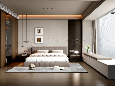 Modern bedroom 2 3D Model