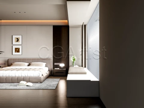 Modern bedroom 2 3D Model