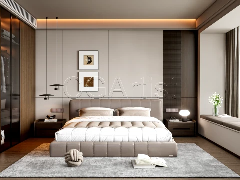 Modern bedroom 2 3D Model