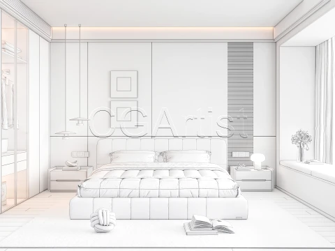 Modern bedroom 2 3D Model