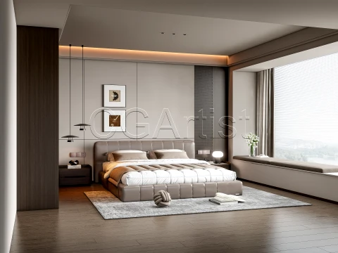 Modern bedroom 2 3D Model
