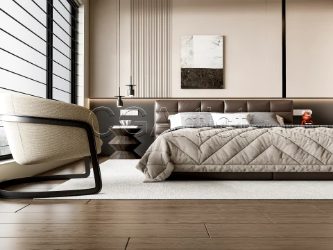 Modern bedroom 4 3D Model
