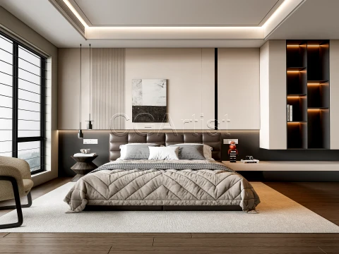 Dormitorio moderno 4 Modelo 3D