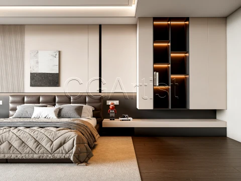 Modern bedroom 4 3D Model