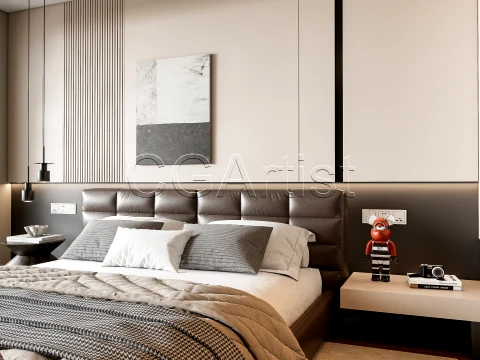 Modern bedroom 4 3D Model