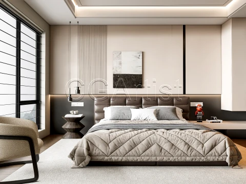 Modern bedroom 4 3D Model