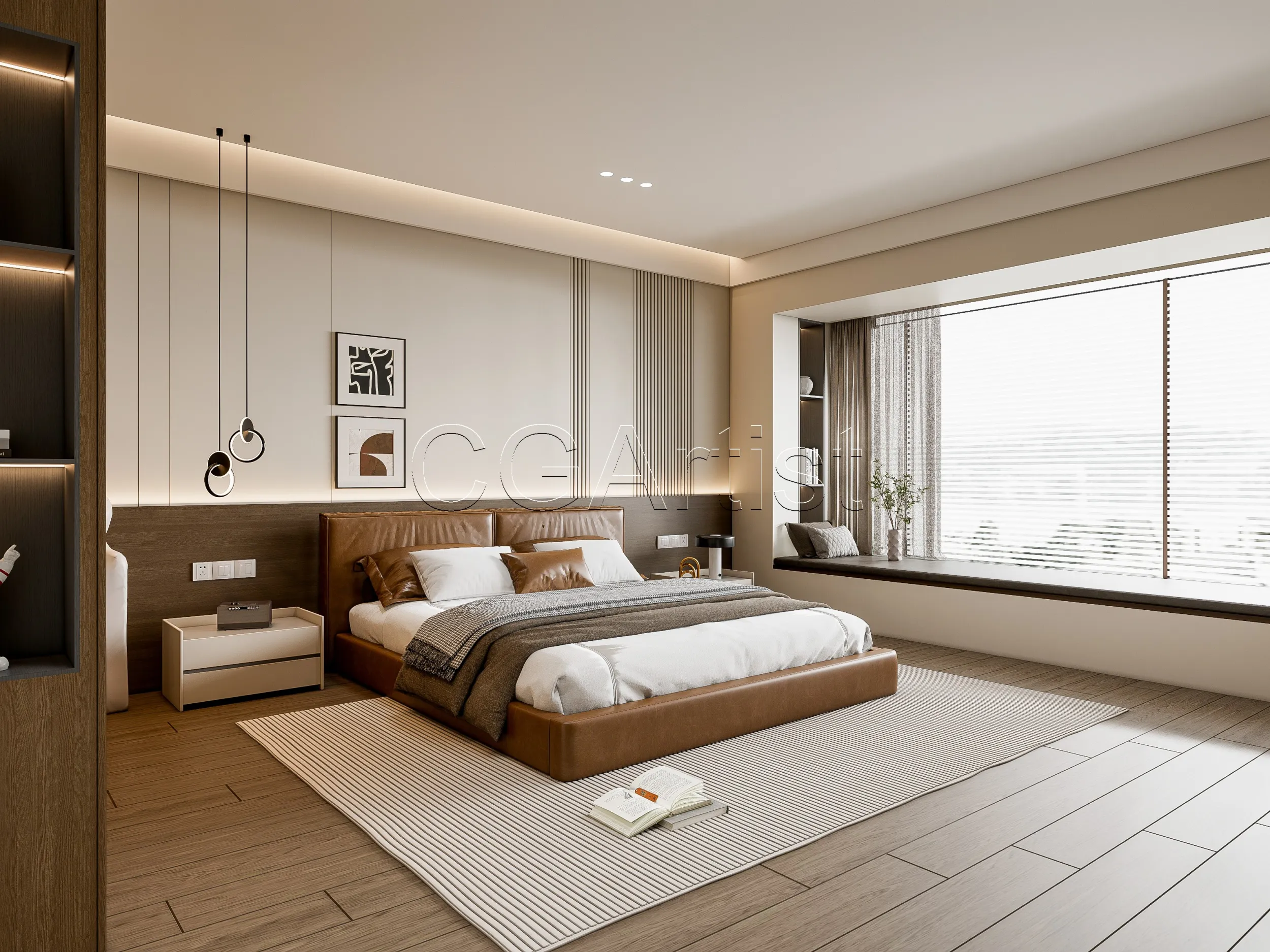 Modern bedroom 9 3D Model .c4d .max .obj .3ds .fbx .stl .blend 