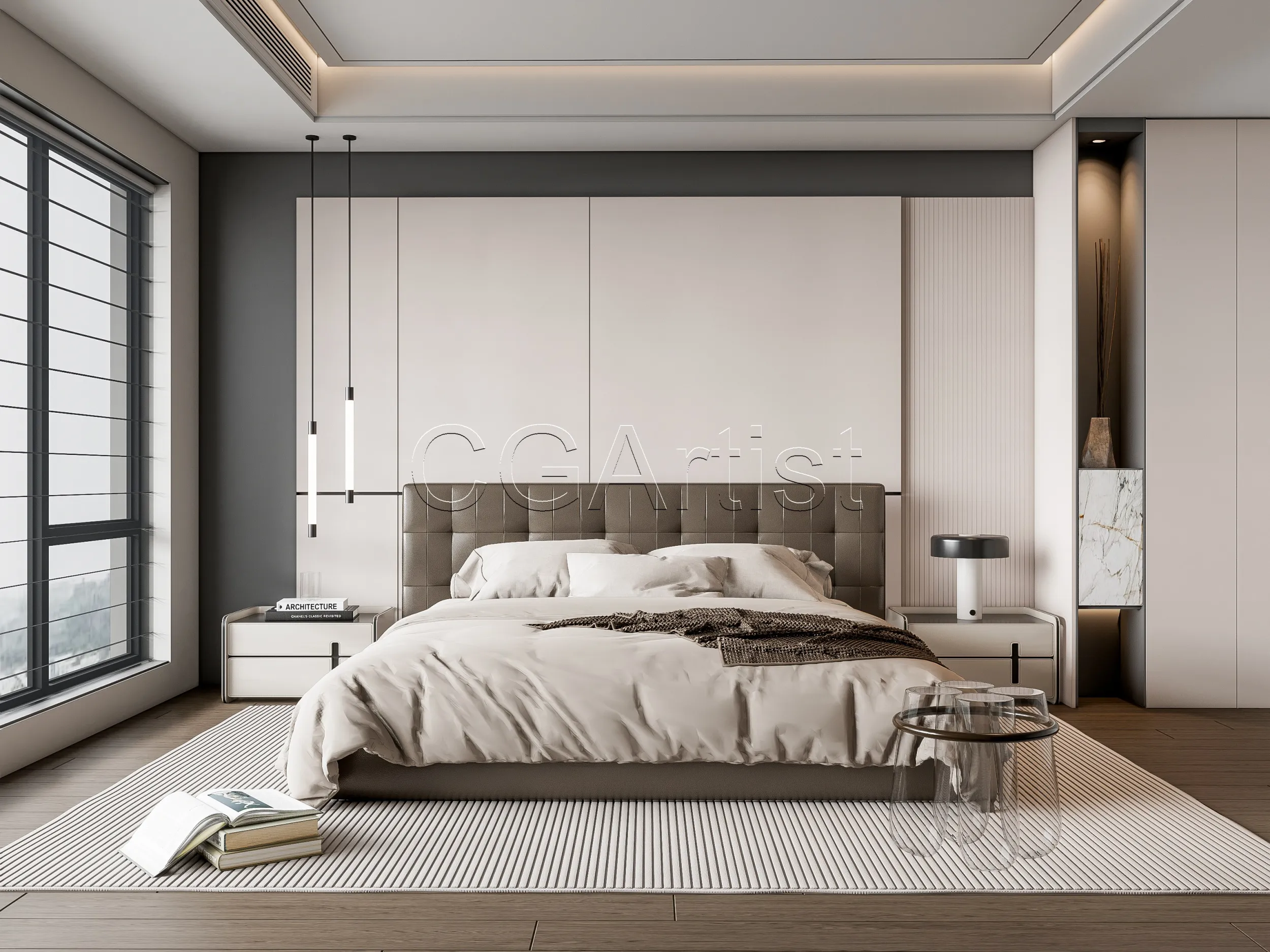 Modern bedroom 10 3D Model .c4d .max .obj .3ds .fbx .stl .blend 