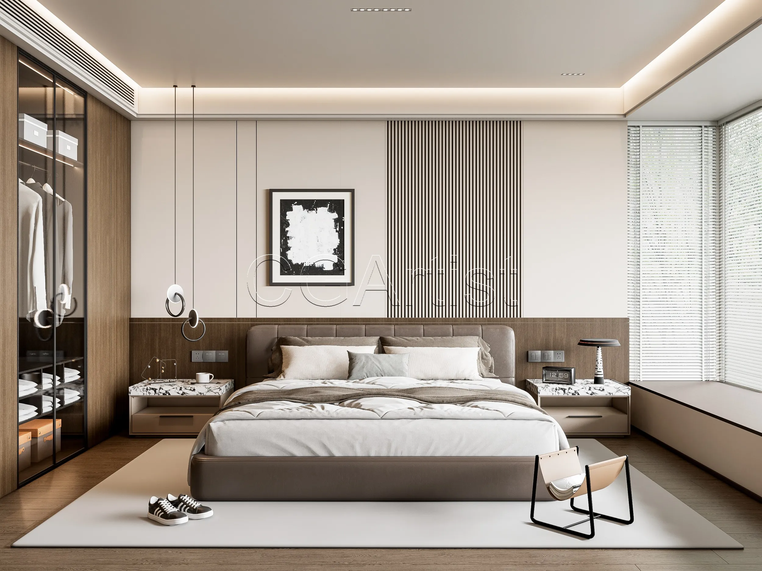 Modern bedroom 15 3D Model .c4d .max .obj .3ds .fbx .stl .blend 