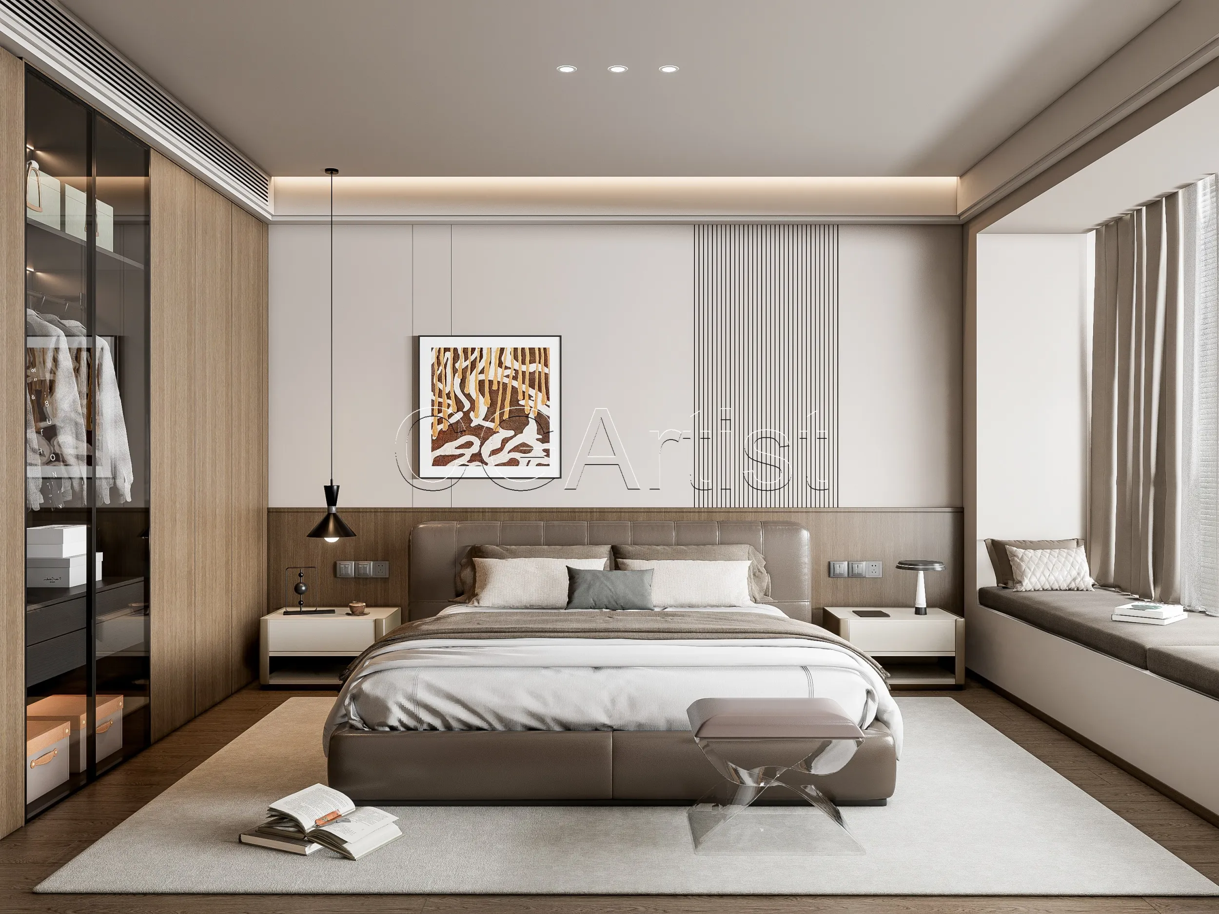 Modern bedroom 16 3D Model .c4d .max .obj .3ds .fbx .stl .blend 