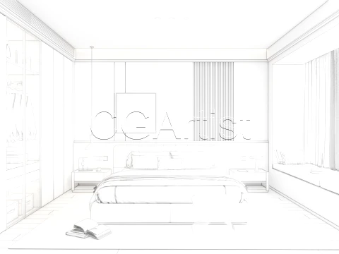 Modern bedroom 16 3D Model