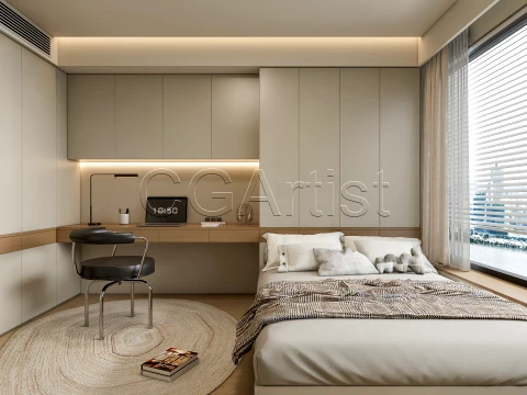 Modern bedroom 17 3D Model