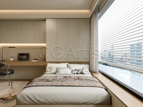 Modern bedroom 17 3D Model