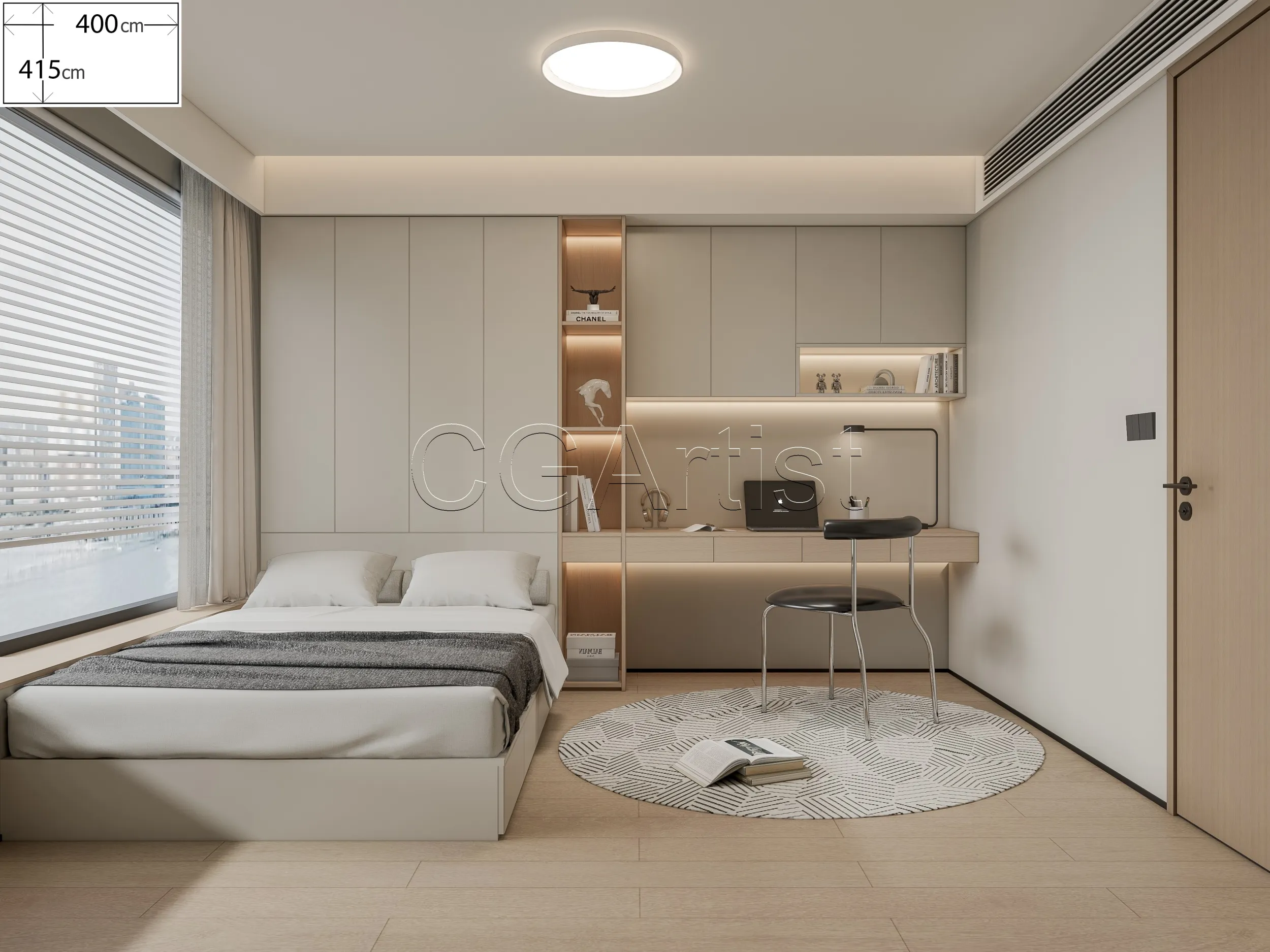 Modern bedroom 18 3D Model .c4d .max .obj .3ds .fbx .stl .blend 