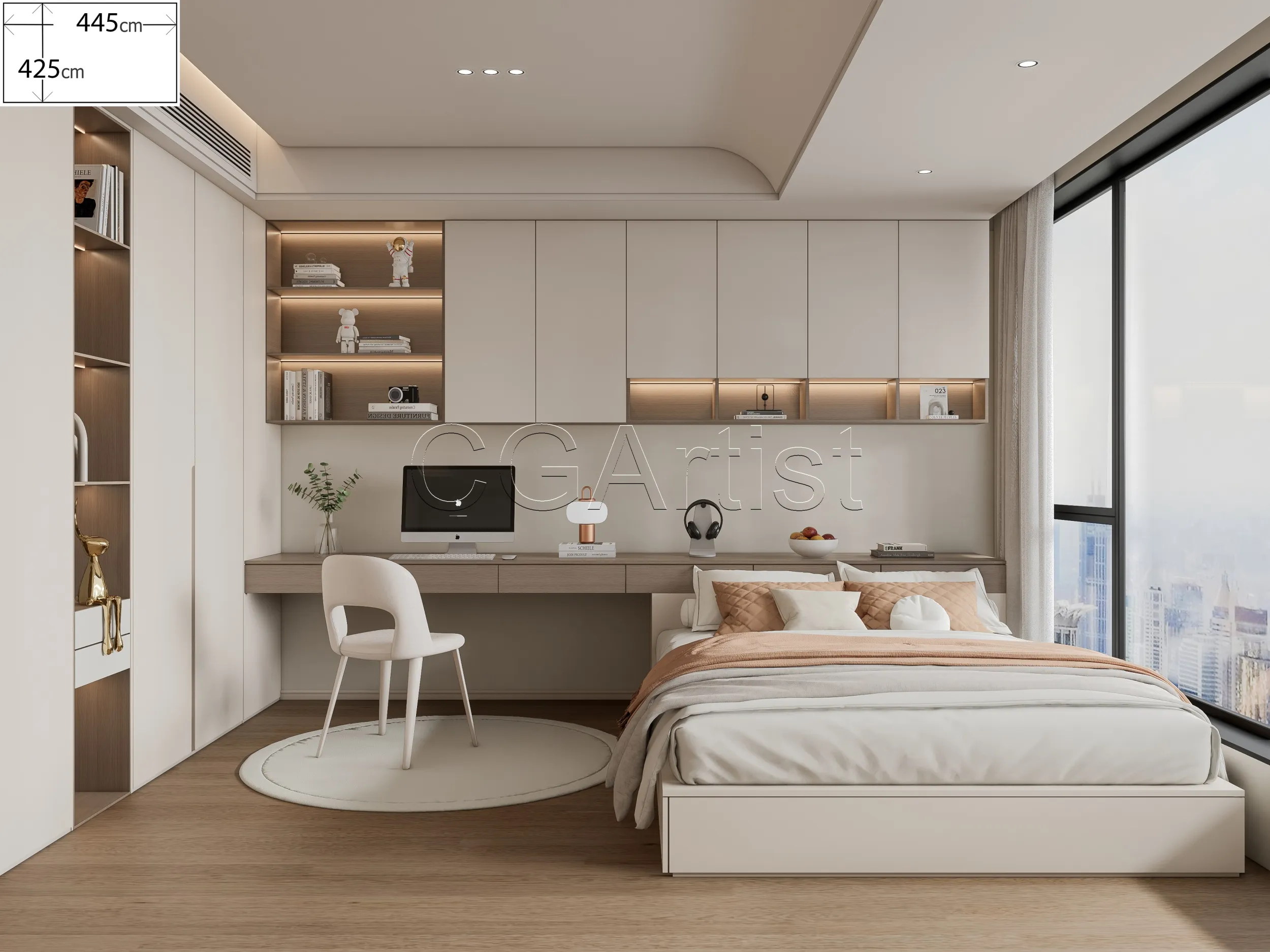 Modern bedroom 19 3D Model .c4d .max .obj .3ds .fbx .stl .blend 