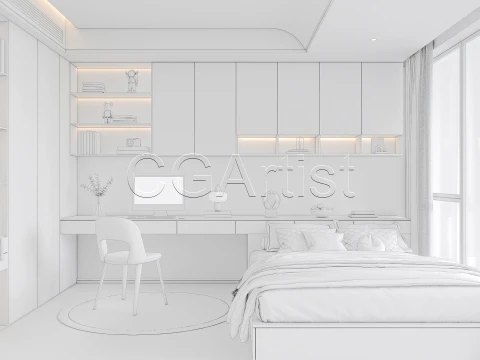 Modern bedroom 19 3D Model