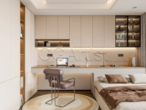 Modern bedroom 21 3D Model
